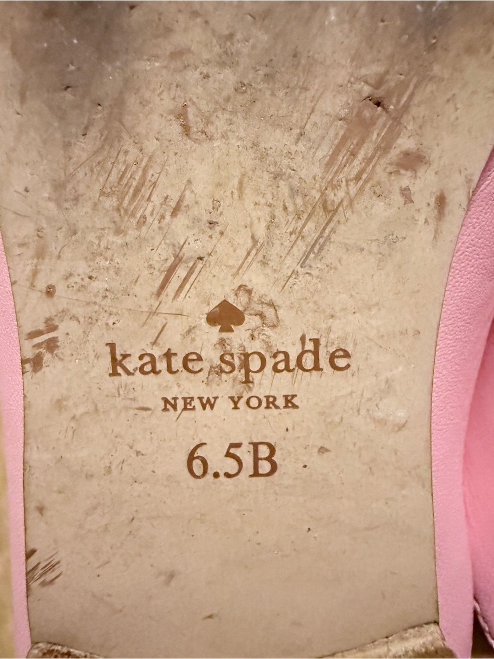 kate spade Pink Leather Backless Loafers with Gold Accent - Picture 5 of 5